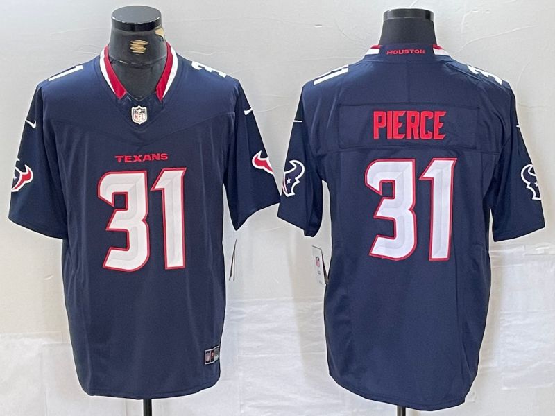 Men Houston Texans #31 Pierce Blue Three generations 2025 Nike Limited NFL Jersey style 1